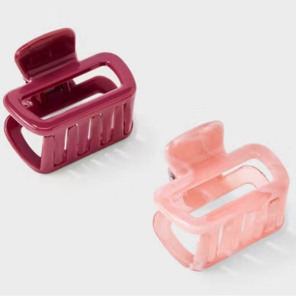 Claw Clip & Hair Twister Set 5pc A New Day Pink and Burgundy Scrunchie Set - Picture 4 of 5